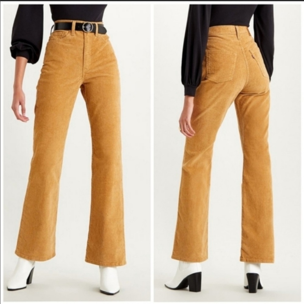 Levi's Ribcage Bootcut Boot Cut Corduroy Pants Iced Coffee Cords Brown